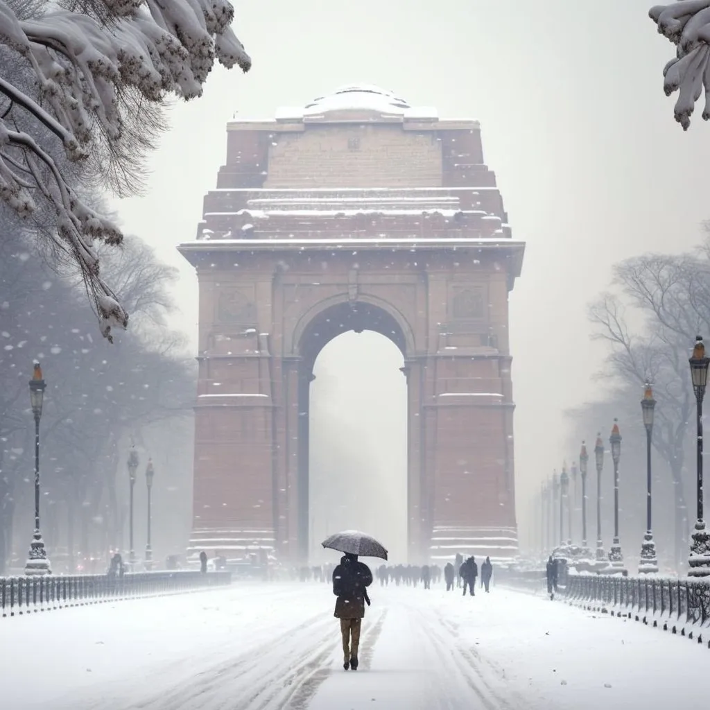 Snowy Delhi by Angshuman Choudhury